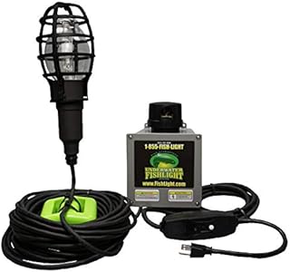 175W Underwater Single Dock Light for Fresh Water or Salt Water, Easy to Install, Attracts Fish, Dusk to Dawn Operation