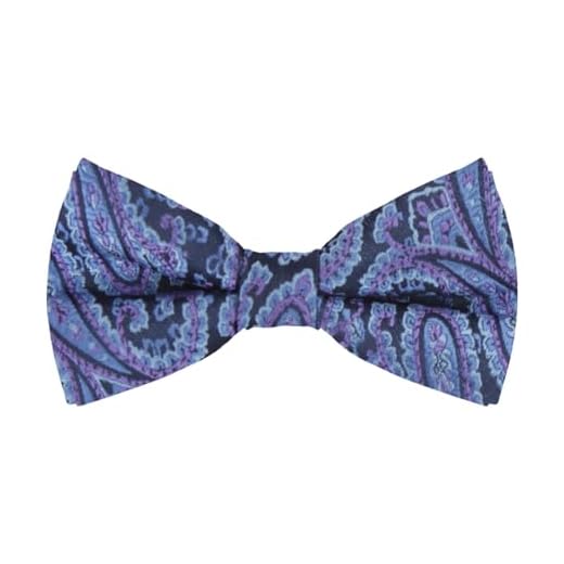 Epoint Gravata borboleta formal de seda pura 65 cm tamanho de pescoço com clipe ajustável pré-amarrada, Azul celeste, orquídea média-c.b.o.b.022, One_Size