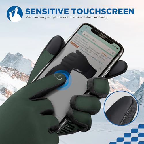 Image of SIMARI Winter Gloves for Women Men - Cold Weather Thermal Touch Screen Ski Snow Glove Liners, Non-Slip Palm & Warm Fleece Lined, for Running Cycling Driving Hiking Walking Sports Outdoor Texting Work
