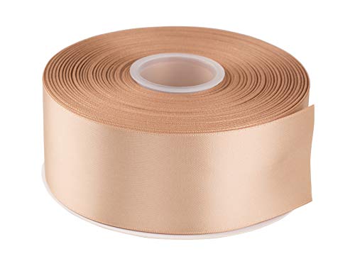 AVANAVA 2 Inch Wide Double Face Satin Ribbon - 50 Yards (835-Tan)