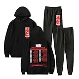 Sombr The Late Nights And Young Romance Tour Merch Hoodies Jogger Pants Women Men Streetwear Sweatshirts (Black,Large)