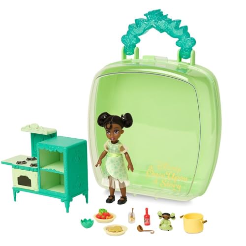 Disney Store Dolls Princess Tiana Once Upon a Story Mini Doll Playset, The Princess and The Frog, 5 Inch Princess Dolls, Girl Toys, Princess Toys, 4 Year Old Girl Birthday