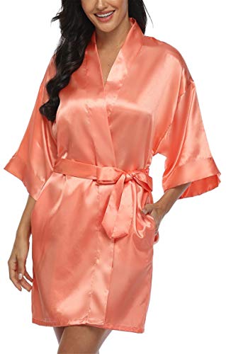 Image of Giova Women Bridal Robe for Bride and Bridesmaid Getting Ready Wedding Party Bathrobe