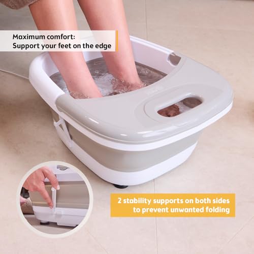 Tzs First Austria - Foldable Foot Spa Foot Massager 450W With 3 Attachments & 8 Massage Rollers - Foot Bath With Vibration & Air Bubble Massage, Infrared & Heating Function - Electric Pedicure Tub - 6