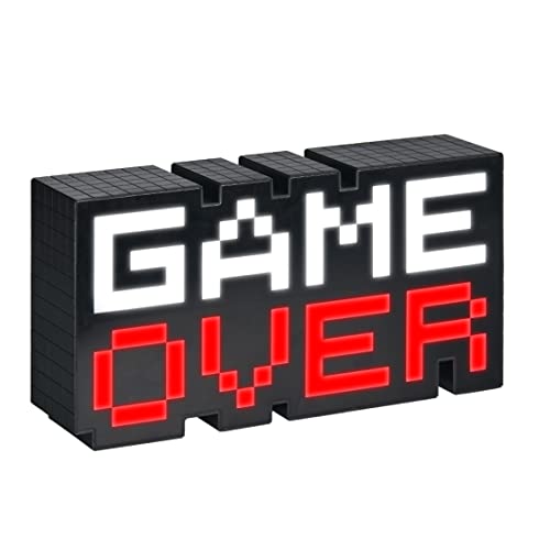 Paladone Game Over 8-Bit Pixel Light, Farbwechsel und Sound Reactive Mood Light