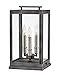 Hinkley Sutcliffe Collection Three Light Outdoor Large Pier Mount, Aged Zinc