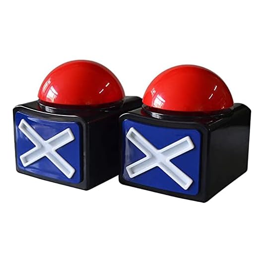 NC 2-pack speluppslag för barn vuxna, frågesport spelknappar, festtävling rekvisita leksak, med ljus och ljud, för Trivia quiz-spel, barn vuxna