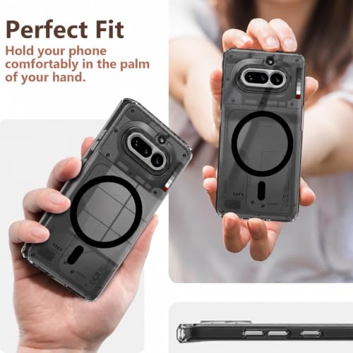 Image of Elzzi Anti Scratch Semi Translucent Cover for Nothing 4A Case, Premium PC + TPU Magnetic Phone Cases Drop Proof, Compatible with Magsafe Slim Never Yellowing Shockproof