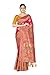 Monjolika Fashion Women's Woven Silk Saree With Blouse Piece (45560_Color_Rani Pink)