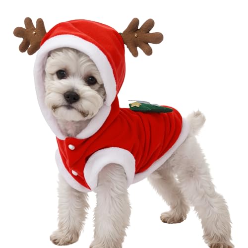Ropa Perros Navidad,Disfraz de Navidad para Perros,Disfraz Gato de Navidad,para Perros Lindo Santa Claus Ropa de Fiesta año Nuevo Divertido Disfraz para Fiestas de Mascotas (L)
