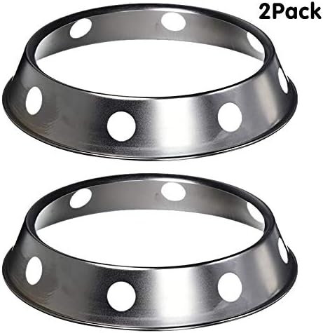 Miniatura 5 de 2 piezas de anillo de wok de acero inoxidable redondo metálico inferior estante de 10.43 x 11.8 pulgadas tamaño universal pulgadas para sartenes de