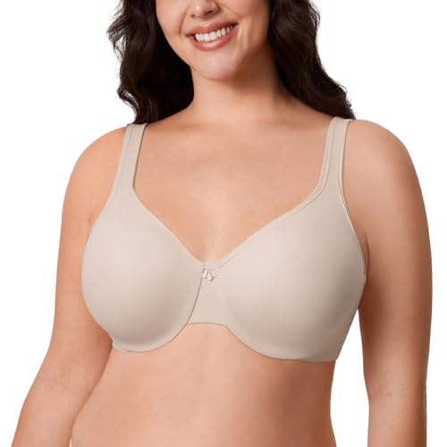 Image of DELIMIRA Women's Minimizer Plus Size Underwire Bras | Smooth, Full Coverage, Seamless, Tshirt Bra