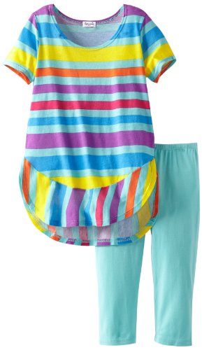 Image of Splendid Littles Girls 2-6X Carnival Stripe Short Sleeve Set