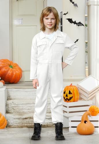 image for BesserBay Halloween Kids White Astronaut Race Car Driver Coveralls Mas