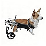 Rear Support Dog Wheelchair, Large Breed 2-Wheel Mobility Cart, Dual-Bearing Tires for Smooth Ride, Easy Size Fit S-XXL, Sturdy Aluminum(XXL)