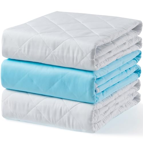 KANECH Washable Underpads 18"x24" (3 Pack), Waterproof Reusable Incontinence Bed Pads for Chair, Crib, Car Seat, Sofa, Wheelchair, Small Size