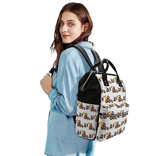 Engineering-Vehicle-Excavator-Diaper-Bag-Portable-Backpack-Mommy-Bag-Travel-Shoulder-Daypack-for-Outdoor-Working-Beach