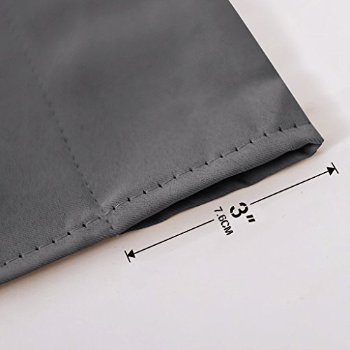 PONY DANCE Gray Curtain Tier - Rod Pocket Blackout Panels Window Treatments Small Curtains Tailored Tiers/Valances for Kitchen, W 42 x L 36 inches, Grey, 2 Pieces