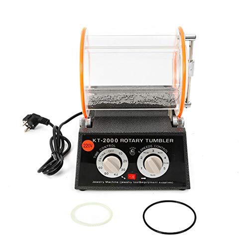 YIYIBY 180W Poliermaschinen Poliertrommel Kugelmühle Rotationspolierer Schmuck Polieren Automatische Polisher 5KG für Bead Diamant Finisher polisher, Schmuckpolierer Steinpolierer Dreh-Tumble Cover
