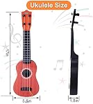 YOLOPLUS+ 17 Inch Toddler Ukulele Guitar Toy 4 Strings Mini Guitar for Kids - Children Musical Instruments Educational Learning Toy (Rose)