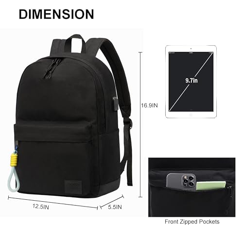 Image of SUPACOOL Casual Laptop Backpack for Men and Women, Backpack for College, USB Charging Port, Lightweight Pack Back