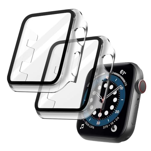 OFFCUP 2 Pezzi Trasparente Cover per Apple Watch Series 3 / Series 2, 42mm con Vetro Temperato, Copertura Completa Custodia Rigida HD Clear Pellicola Protettiva