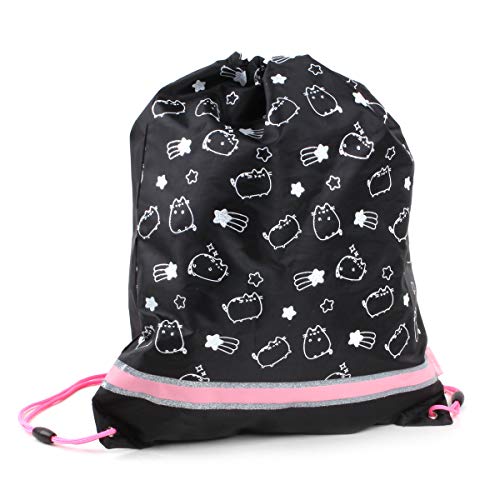 Pusheen  Q1799 : Bolsa de Gimnasio  French Touch    Negro Rosa   44x37 cm