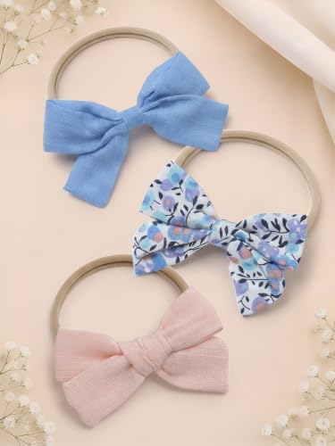 Image of POLKA TOTS Baby Hairbands for Kids Girl | Cute Stretchable Hair Bands for Baby Girls | Kids Hair Accessories | Elastic Infant Hairband | Toddler Hair Clips (Pack of 3)