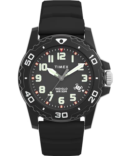 Montre Diver 42 mm Timex noir mat au design minimaliste et robuste