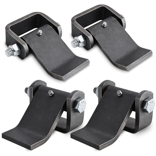 NORJIN 4 Pack Weld on Trailer Hinges Heavy Duty Greaseable Gate Hinges for Dump Trailers, Trucks, and Gates, Strap Style Short Leaf Trailer Door Gate Hinges