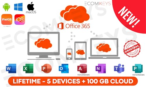 Image of MS Professional Plus 365 Copilot (New 2026 Version) | (5 Devices, Lifetime Validity) Supports Windows, MacOS, iOS, Android | 100GB Lifetime Cloud Storage | Lifetime Updates & Reinstallations