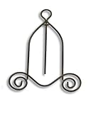 Black Metal Easels - Set of 3 - Wrought Iron - Display Plate Stand - Swirling Spiral Scroll - 4 Inch High