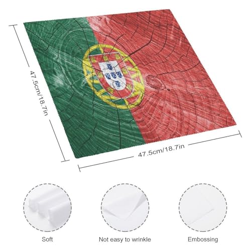 Servilletas de tela reutilizables con bandera de Portugal para mesas de madera de restaurante 3