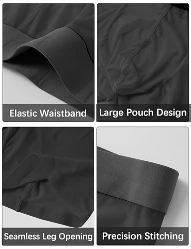 FEOYA Men's Mesh See Through Boxer Brief Underwear Ice Silk Low Rise Underpants 3D Puch Bulge Shorts Sport Short Leg Panties4