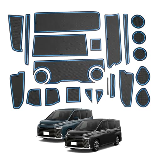 【RUIYA】トヨタ 新型 ヴォクシー ノア 90系 Xグレード 7人乗り 専用 滑り止めマット VOXY NOAH ゴム ラバー インテリア ドアポケットマット 滑り止め 傷防止 ノンスリップ 防音 キズ防止 貼り付け簡単 ヴォクシー ノア90系アクセサ