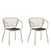 Beliani - Lot de 2 Chaises - Rigby - en Métal et Simili-Cuir, Doré et Noir