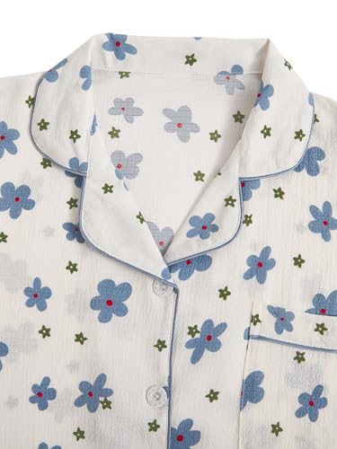 Image of Verdusa Pajamas For Women Set 2 Piece Summer Pajama Sets Cute Pjs Lounge Matching Button Shirt with Shorts