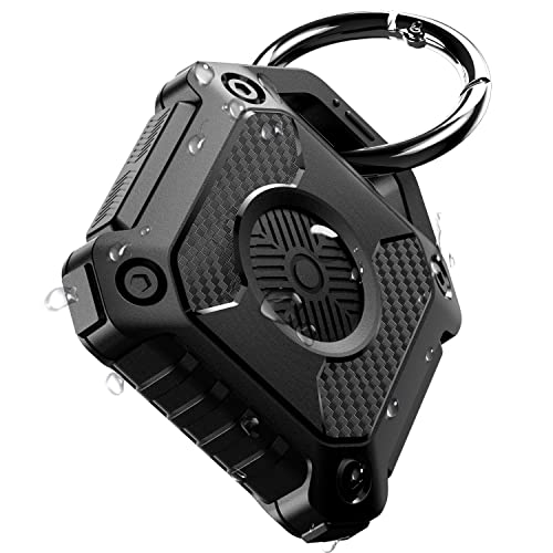 ONEONTA Airtag Anhänger - Airtag Schlüsselanhänger - Airtag Hülle Wasserdicht - Air Tages Anhänger für Apple - Airtag Halter Hund, Robust TPU, Schwarz