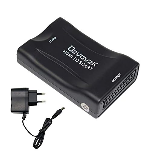 HDMI till Scart-omvandlare, Ozvavzk 1080P HDMI till Scart-adapter konvertera HDMI digital video- och ljudsignal till kompositvideosignal och FL / FR stereoljudssignal
