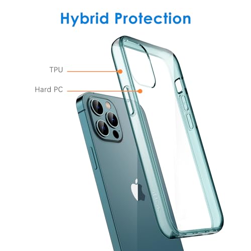 Image of JETech Case for iPhone 12 /12 Pro, Anti-Yellowing, Pacific Blue