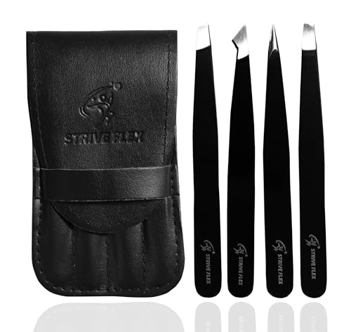 La Mejor Lista de Flexos de pinza , listamos los 10 mejores. 43 Strive Flex - Juego de pinzas para vello facial, pinzas para cejas, gran precisión y depilación encarnada, acero inoxidable profesional (negro)