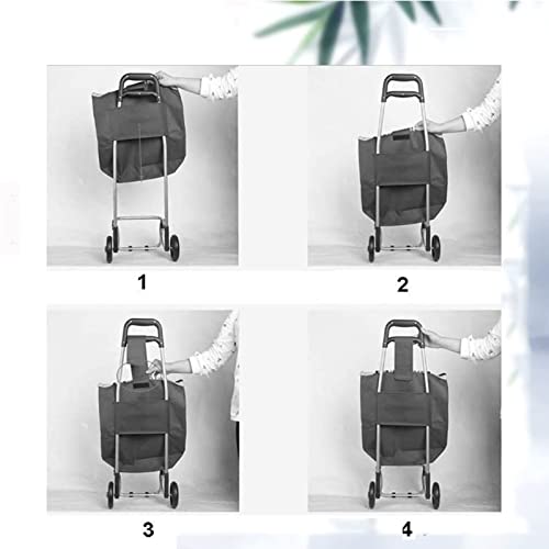 Carrello per la spesa pieghevole su ruote, carrello portatile con borse di riserva, borsa di ricambio riutilizzabile 36L per la spesa