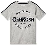Osh Kosh Little Boy's Logo Tees Shirt, Grey Heather/Navy, 10-12