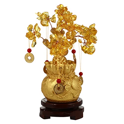 Amethyst Kristallbaum Bonsai – Fengshui Geldbaum Aus Kupfer, Bringt Glück & Reichtum (ca. 18 Cm)