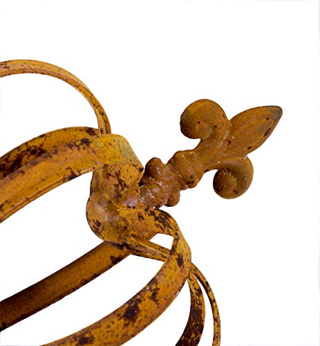 Dragimex Metallkrone Lilie Shabby Landhaus ca.18x13,5cm Rost Antik Gartenkrone