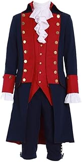 Men's Colonial Military Costume Musical Hamilton Alexander Blue Tailcoat Jacket George Washington Costume