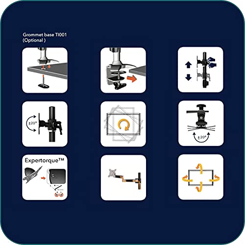 Dexlan - Supporto A Braccio A 3 Punti Per Schermo Lcd Da 15" A 24" Da Pinzare - 2