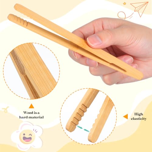 Image of NUOBESTY 3PCS Wooden Tweezer Tongs Kids Tweezers for Fine Motor Peg Board Beads Game Clips Counting Matching Game Beads for Montessori Sorting Toys