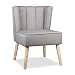 Produktbild Relaxdays Ohrensessel Retro, skandinavisches Design, weicher Stoff, bequemer Relaxsessel, HxBxT: 80 x 55 x 60 cm, grau