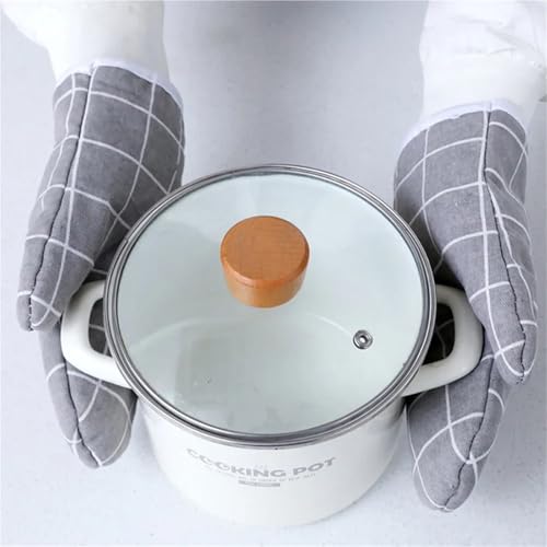 Gants de cuisson cuisine isolants gris pour micro-ondes et chaleur - 4